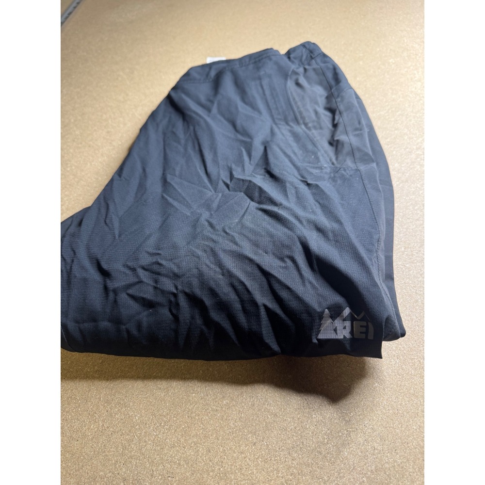 REI Elements Rain Pants Mens Large L-30L Black Waterproof Hiking Shell Trousers